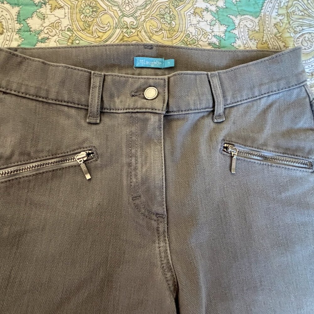 J. Mc Laughlin jeans in gray, 2 front zipper pockets size 25/0